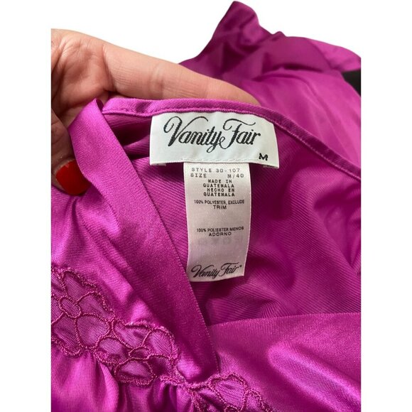 Vintage Vanity Fair Silky Nightgown Floral Purple Medium - Picture 3 of 5